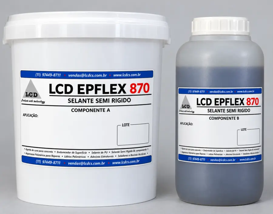 Embalagens dos componentes A e B do LCD EPFlex 870